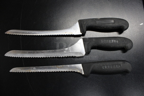 3 Sharpened Stainless Steel Serrated Knives. Includes 14". 3 Times Your Bid! - Image 1 of 3