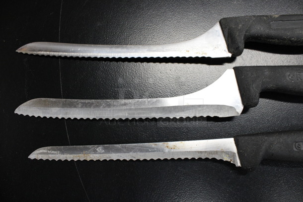 3 Sharpened Stainless Steel Serrated Knives. Includes 14". 3 Times Your Bid! - Image 2 of 3