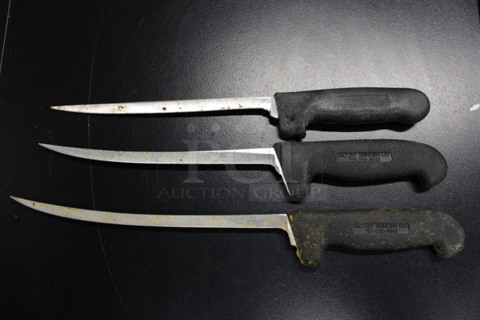 3 Sharpened Stainless Steel Boning Knives. Includes 13.5". 3 Times Your Bid!