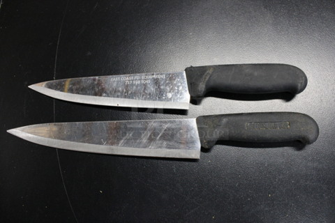 2 Sharpened Stainless Steel Chef Knives. Includes 13". 2 Times Your Bid!