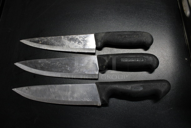 3 Sharpened Stainless Steel Chef Knives. Includes 13