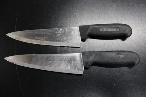 2 Sharpened Stainless Steel Chef Knives. Includes 13". 2 Times Your Bid!
