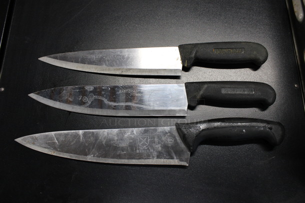 3 Sharpened Stainless Steel Chef Knives. Includes 13.5". 3 Times Your Bid! - Image 1 of 3
