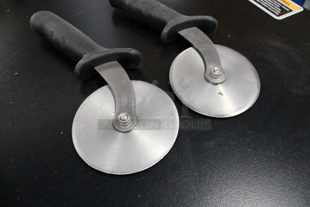 2 Sharpened Stainless Steel Pizza Cutters. 9.5x1x4. 2 Times Your Bid! - Image 2 of 4