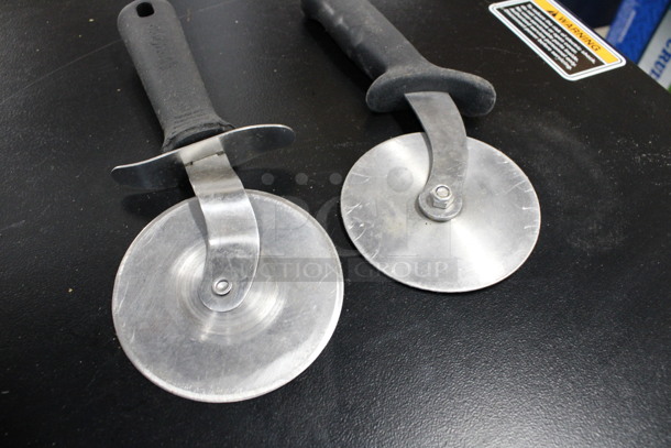 2 Sharpened Stainless Steel Pizza Cutters. 9.5x1x4. 2 Times Your Bid! - Image 2 of 4