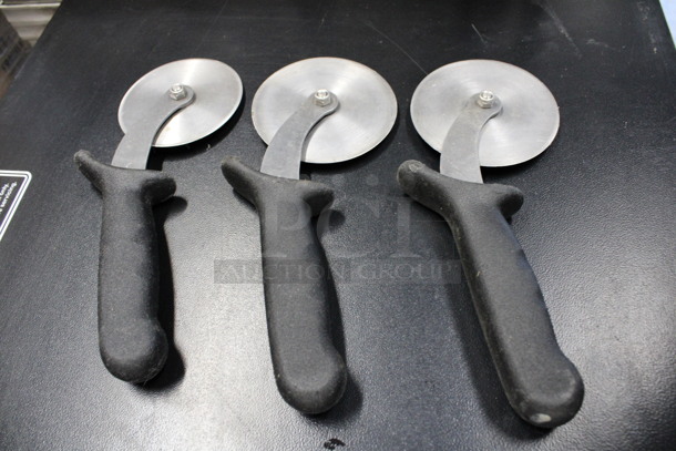3 Sharpened Stainless Steel Pizza Cutters. 9.5x1x4. 3 Times Your Bid! - Image 3 of 3