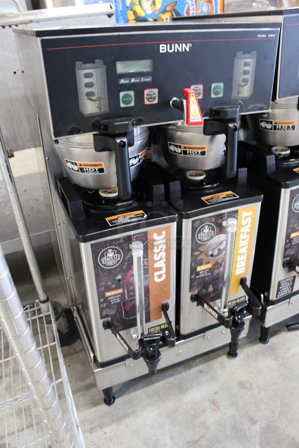 2011 Bunn Model DUAL SH DBC Stainless Steel Commercial Countertop Dual Coffee Machine w/ Hot Water Dispenser, 2 Stainless Steel Brew Baskets and 2 Bunn Model SH SERVER Satellite Servers. 120/208-240 Volts, 1 Phase. 18x24x36. Tested and Working! - Image 3 of 6
