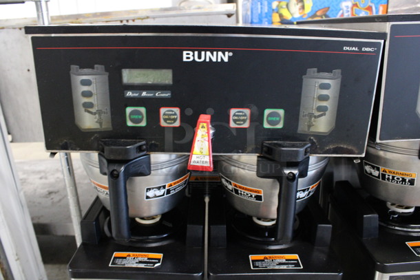 2011 Bunn Model DUAL SH DBC Stainless Steel Commercial Countertop Dual Coffee Machine w/ Hot Water Dispenser, 2 Stainless Steel Brew Baskets and 2 Bunn Model SH SERVER Satellite Servers. 120/208-240 Volts, 1 Phase. 18x24x36. Tested and Working! - Image 4 of 6