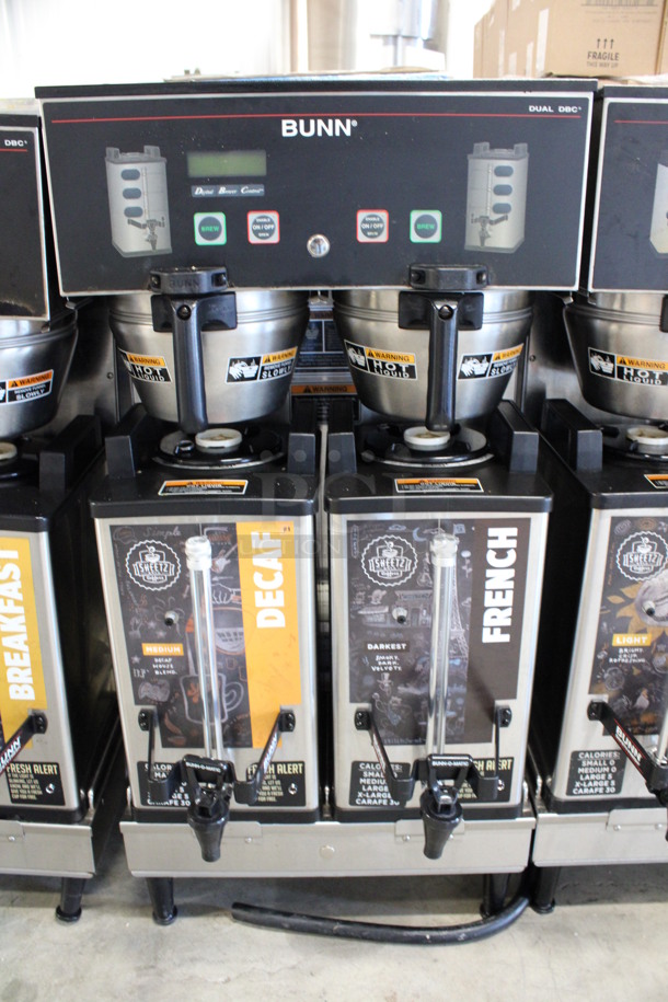 2012 Bunn Model DUAL SH DBC Stainless Steel Commercial Countertop Dual Coffee Machine w/ 2 Stainless Steel Brew Baskets and 2 Bunn Model SH SERVER Satellite Servers. 120/208-240 Volts, 1 Phase. 18x24x36. Tested and Working! - Image 4 of 6