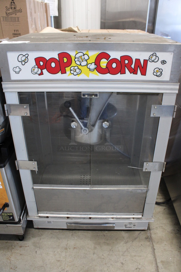 Gold Medal Model 2001ST Metal Commercial Countertop Popcorn Machine Merchandiser. 120 Volts, 1 Phase. 27x20x41