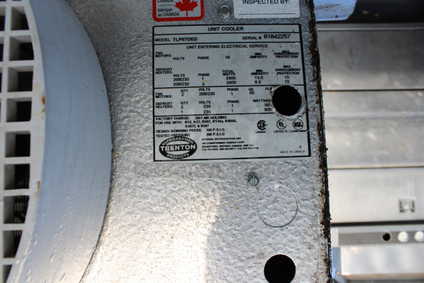 Bally 6'x8'x8' Walk In Cooler Box w/ Bally Model BEHA006E6-IS1B-B Compressor and Trenton Model TLP87DED Condenser. Does Not Have Floor. 208/230 Volts, 1 Phase. 6'x8'x8' - Image 5 of 10