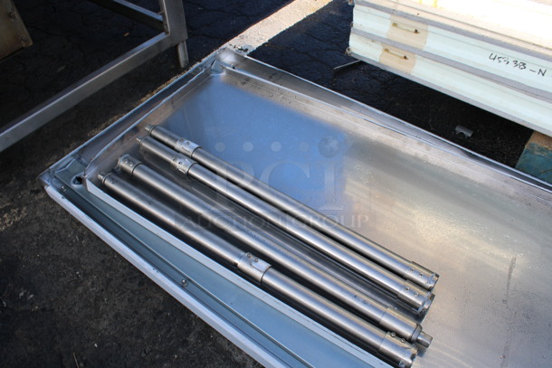 Stainless Steel Tabletop, Metal Under Shelf and 4 Legs. 60x30x2, 53x23x2, 34" - Image 4 of 4