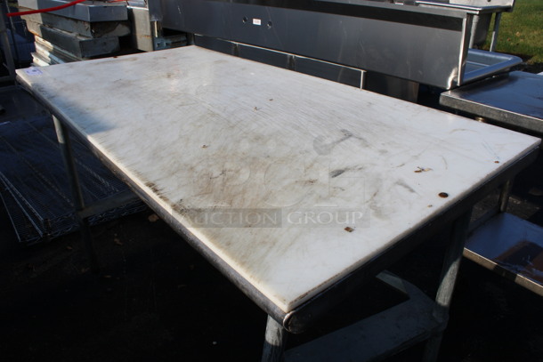 Metal Commercial Table w/ Cutting Board Countertop. 60x30x35.5 - Image 2 of 3