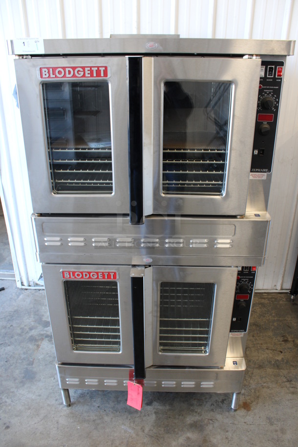 2 BRAND NEW! 2019 Blodgett Model Zephaire-200-G Stainless Steel Commercial Natural Gas Powered Full Size Bakery Depth Convection Ovens w/ View Through Doors, Metal Oven Racks and Thermostatic Controls. 30,000 BTU. 39x37x71. 2 Times Your Bid!