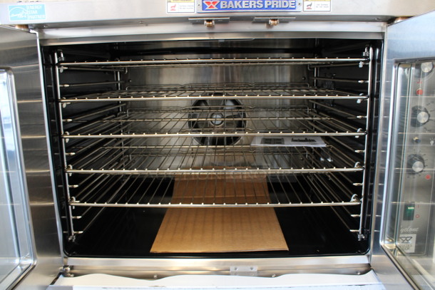 BRAND NEW! 2019 Baker's Pride Model BCO-E1 ENERGY STAR Stainless Steel Commercial Electric Powered Full Size Convection Oven w/ View Through Doors, Metal Oven Racks and Thermostatic Controls on Metal Legs. 240 Volts, 1 Phase. 38x39x55.5 - Image 7 of 12