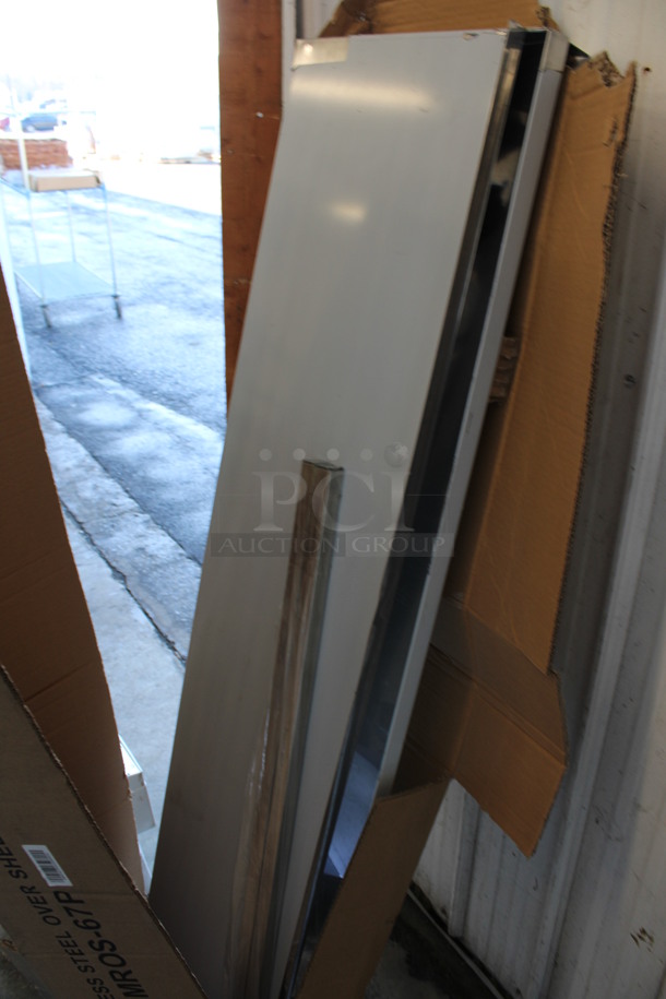 BRAND NEW IN BOX! Mix Rite Model MROS-67P Stainless Steel 2 Tier Over Shelf For 67" Pizza Prep Table. Stock Picture Used For Gallery - Image 5 of 6
