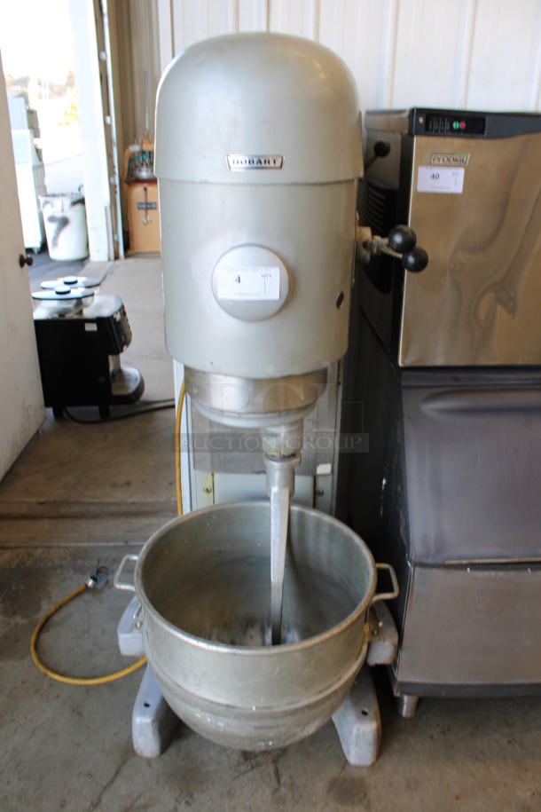 Hobart Model M-802 Metal Commercial Floor Style 80 Quart Planetary Mixer w/ Stainless Steel Mixing Bowl and Paddle Attachment. 200 Volts, 3 Phase. 28x45x65 - Image 8 of 10