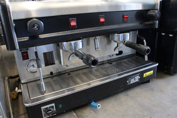 So Cafe Innovation Model 046 Stainless Steel Commercial Countertop 2 Group Espresso Machine w/ 2 Portafilters and 2 Steam Wands. 220 Volts. 27x21x17 - Image 4 of 7