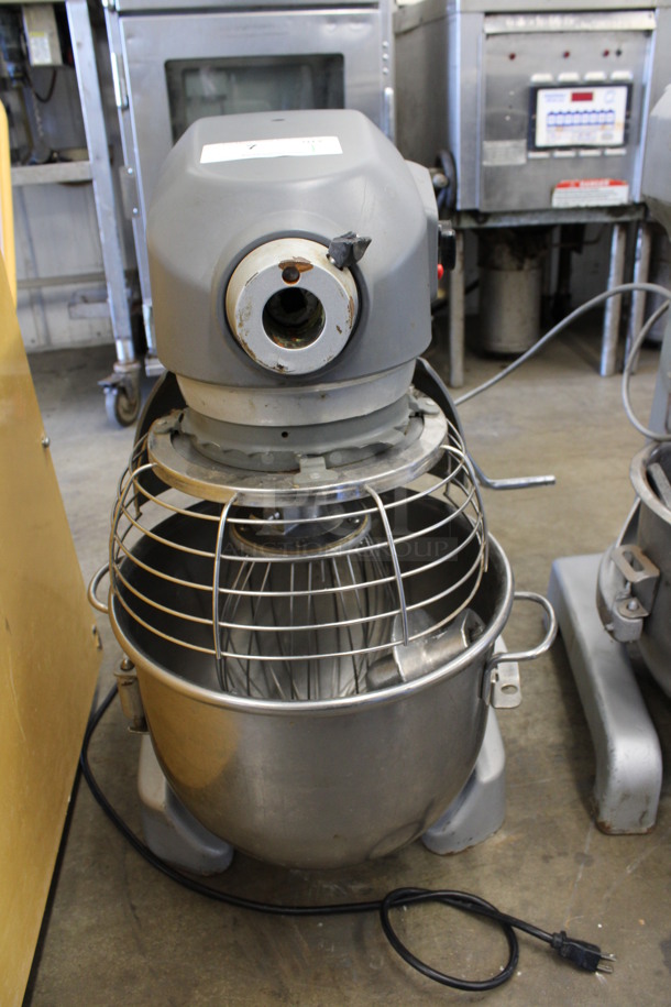 Hobart Legacy Model HL200 Metal Commercial Countertop 20 Quart Planetary Mixer w/ Stainless Steel Mixing Bowl, Bowl Guard, Whisk and Dough Hook Attachments. 100-120 Volts, 1 Phase. 16x21x29. Tested and Working! - Image 4 of 6