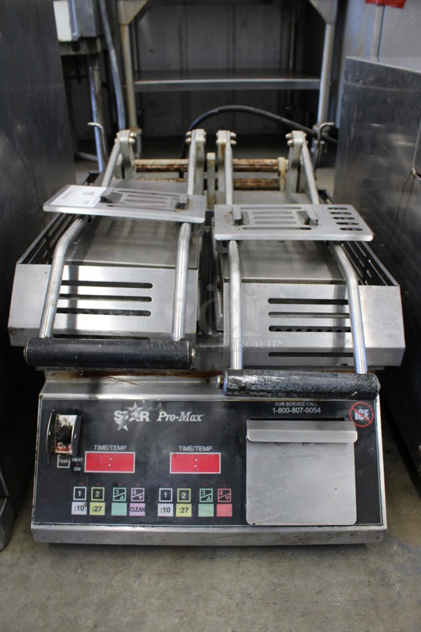 Star Pro-Max Stainless Steel Commercial Countertop Double Panini Press. 208 Volts, 1 Phase. 18x25x15 - Image 1 of 6