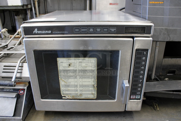 Amana Stainless Steel Commercial Countertop Microwave Oven. 19x24x18