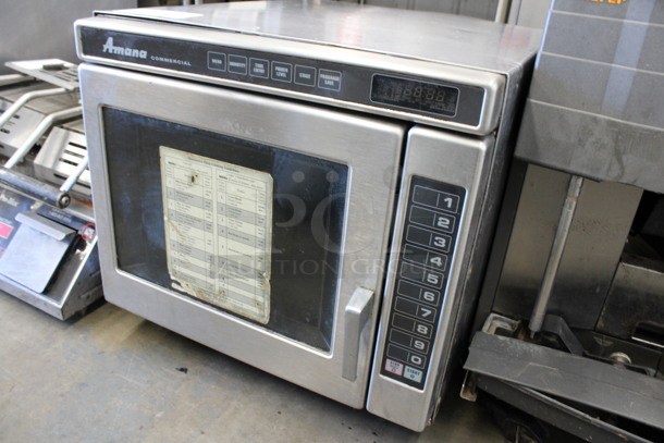 Amana Stainless Steel Commercial Countertop Microwave Oven. 19x24x18 - Image 2 of 5