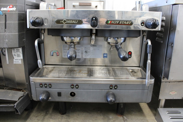 La Cimbali Model M29 Start C/2-NF Stainless Steel Commercial Countertop 2 Group Espresso Machine w/ 2 Portafilters and 2 Steam Wands. 208-240 Volts, 1 Phase. 23x22x23 - Image 2 of 6