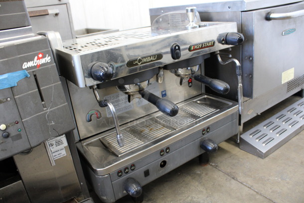 La Cimbali Model M29 Start C/2-NF Stainless Steel Commercial Countertop 2 Group Espresso Machine w/ 2 Portafilters and 2 Steam Wands. 208-240 Volts, 1 Phase. 23x22x23 - Image 5 of 6
