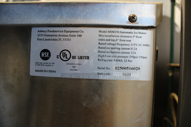 Maxx Ice Model MIM250 Stainless Steel Commercial Self Contained Ice Machine. Missing Door. 115 Volts, 1 Phase. 24x24x33 - Image 6 of 6