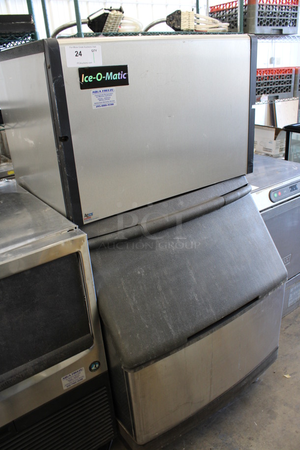 Ice O Matic Model ICE0250HA5 Stainless Steel Commercial Air Cooled Ice Machine Head on Manitowoc Model S400 Stainless Steel Ice Bin. 115 Volts, 1 Phase. 30.5x34x58 - Image 2 of 6