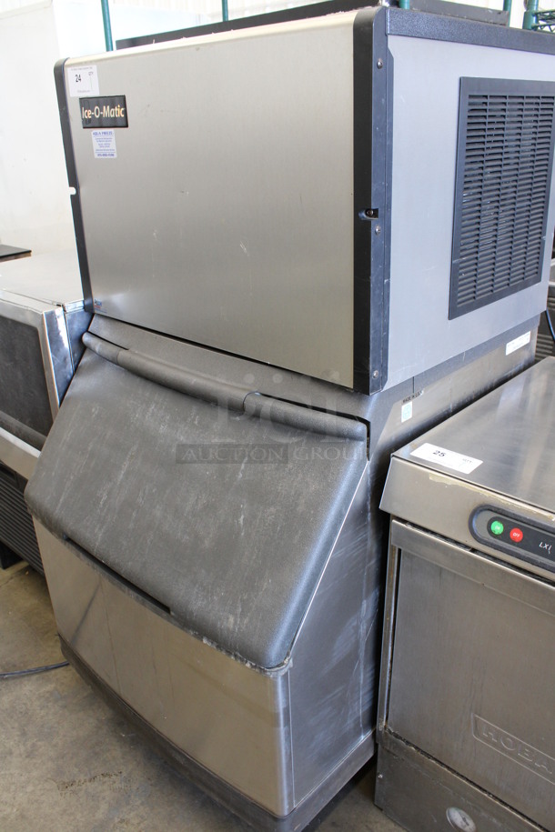 Ice O Matic Model ICE0250HA5 Stainless Steel Commercial Air Cooled Ice Machine Head on Manitowoc Model S400 Stainless Steel Ice Bin. 115 Volts, 1 Phase. 30.5x34x58 - Image 3 of 6