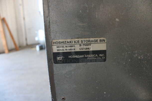 Ice O Matic Model ICE1006HA5 Stainless Steel Commercial Air Cooled Ice Machine Head on Hoshizaki Model B-250PF Stainless Steel Ice Bin. 208-230 Volts, 1 Phase. 30x34x59 - Image 7 of 8