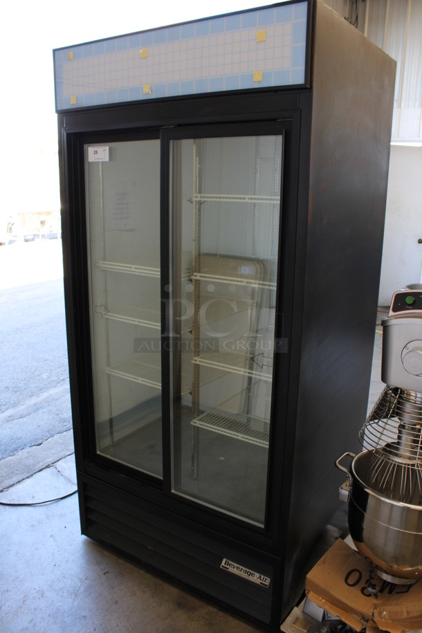 Beverage Air Model MT33 Metal Commercial 2 Door Reach In Cooler Merchandiser w/ Poly Coated Racks. 115 Volts, 1 Phase. 39x31x79. Tested and Powers On But Temps at 49 Degrees - Image 2 of 6
