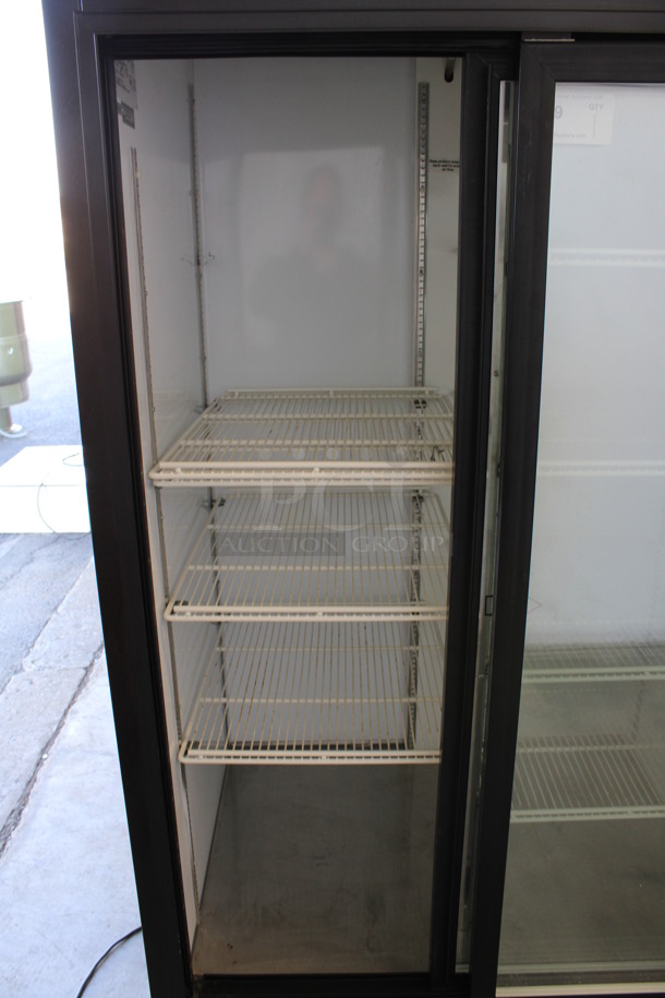 Beverage Air Model MT33 Metal Commercial 2 Door Reach In Cooler Merchandiser w/ Poly Coated Racks. 115 Volts, 1 Phase. 39x31x79. Tested and Powers On But Temps at 49 Degrees - Image 5 of 6