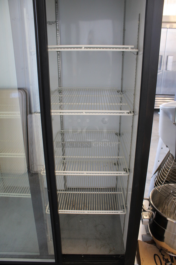 Beverage Air Model MT33 Metal Commercial 2 Door Reach In Cooler Merchandiser w/ Poly Coated Racks. 115 Volts, 1 Phase. 39x31x79. Tested and Powers On But Temps at 49 Degrees - Image 6 of 6