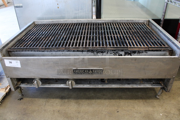 American Range Stainless Steel Commercial Countertop Natural Gas Powered Charbroiler Grill. 44x24x18