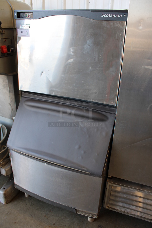 Scotsman Model C0630SA-32B Stainless Steel Commercial Air Cooled Ice Machine Head on Stainless Steel Ice Bin. 208-230 Volts, 1 Phase. 30x34x61 - Image 2 of 5