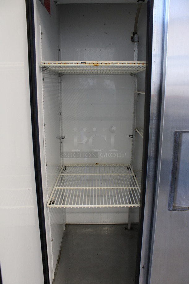 True Model T-35 Stainless Steel Commercial 2 Door Reach In Cooler w/ Poly Coated Racks on Commercial Casters. 115 Volts, 1 Phase. 39.5x30x83. Tested and Powers On But Temps at 46 Degrees - Image 5 of 6
