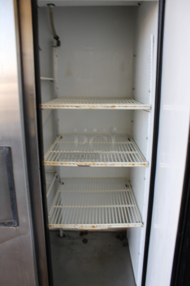 True Model T-35 Stainless Steel Commercial 2 Door Reach In Cooler w/ Poly Coated Racks on Commercial Casters. 115 Volts, 1 Phase. 39.5x30x83. Tested and Powers On But Temps at 46 Degrees - Image 6 of 6