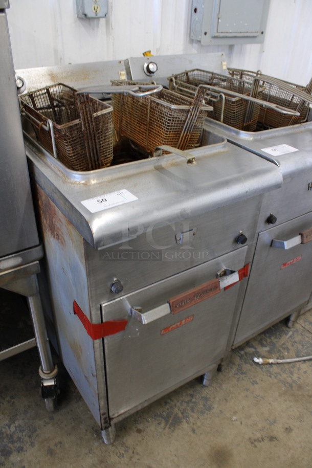General Electric Model CK40 Stainless Steel Commercial Floor Style Electric Powered Deep Fat Fryer w/ 2 Metal Fry Baskets. 480 Volts, 1/3 Phase. 20x28x41 - Image 5 of 7