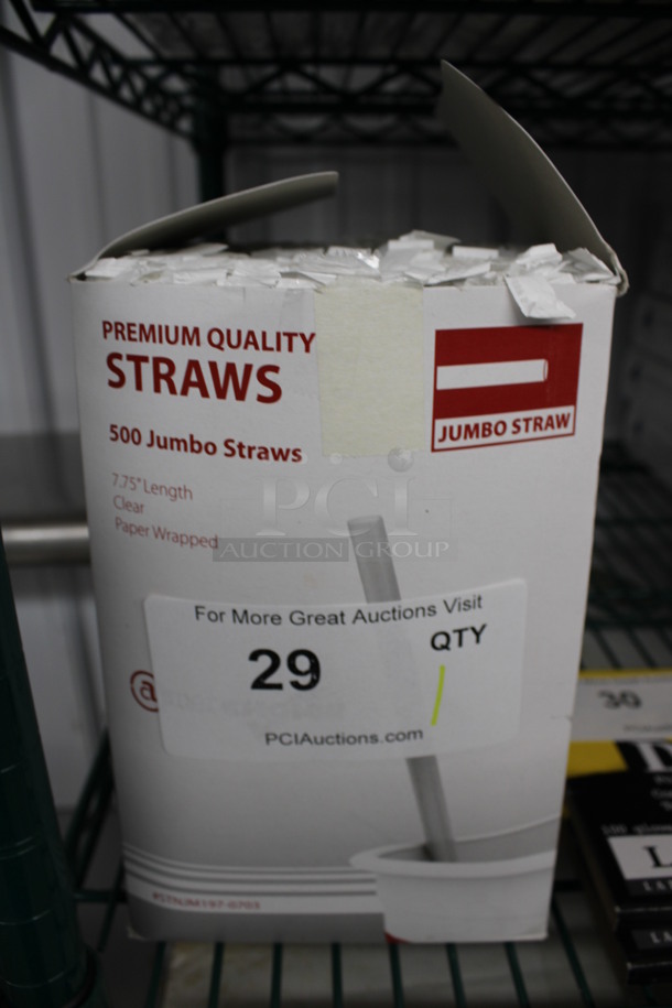 BRAND NEW! Box of Individually Wrapped Straws. 7.75