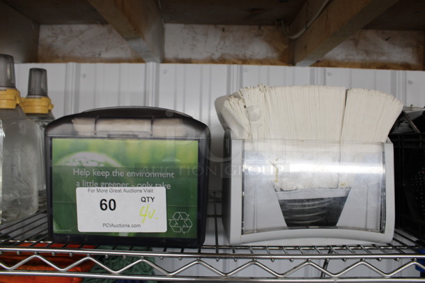 4 Various Poly Napkin Dispensers. Includes 7.5x5x6. 4 Times Your Bid!