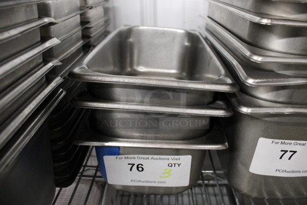 3 Stainless Steel 1/3 Size Drop In Bins. 1/3x4. 3 Times Your Bid!