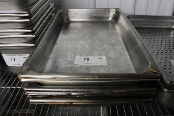 6 Stainless Steel Full Size Drop In Bins. 1/1x2. 6 Times Your Bid!