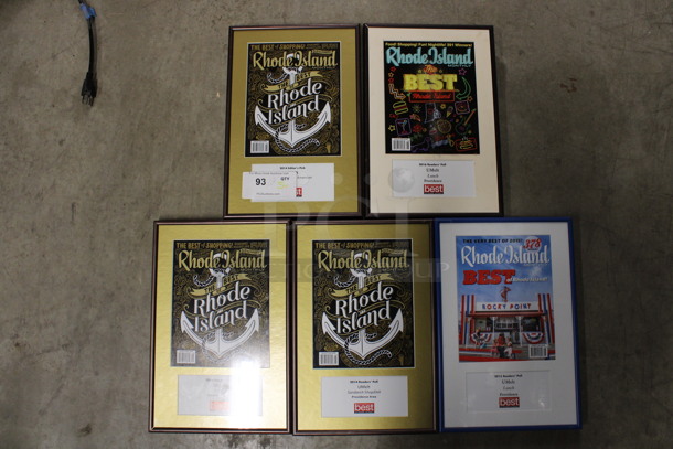 5 Framed Readers' Poll Awards. 10.5x1x15.5. 5 Times Your Bid!