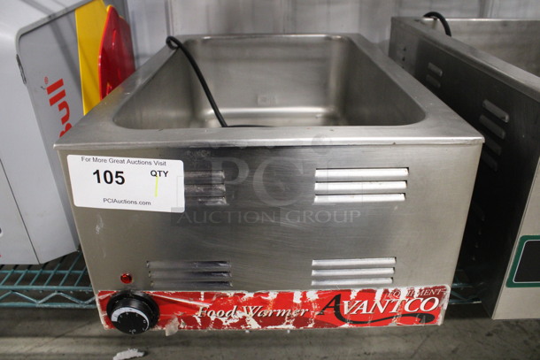 Avantco Stainless Steel Commercial Countertop Food Warmer. 120 Volts, 1 Phase. 14.5x23x8.5. Tested and Working!