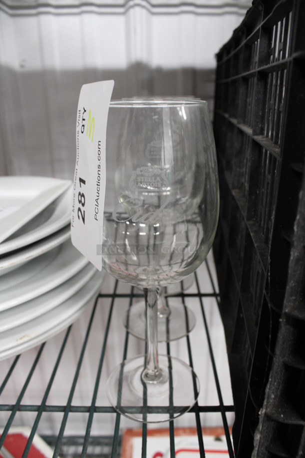 3 Stella Artois Wine Glasses. 3.5x3.5x8.5. 3 Times Your Bid!