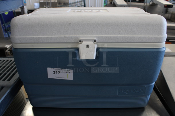 Igloo Blue and White Poly Portable Cooler. 24x12x18