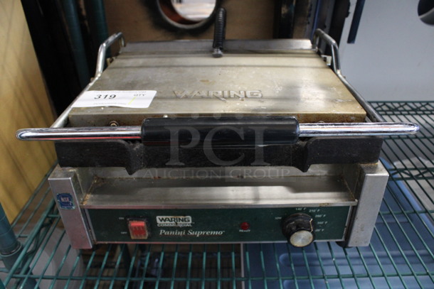 Waring Stainless Steel Commercial Countertop Panini Press. 115 Volts, 1 Phase. 20x18x10. Tested and Working!