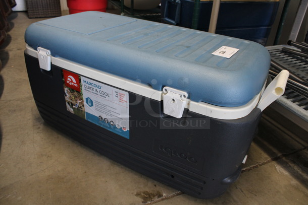 Igloo Blue and White Poly Portable Cooler. 34x17x18